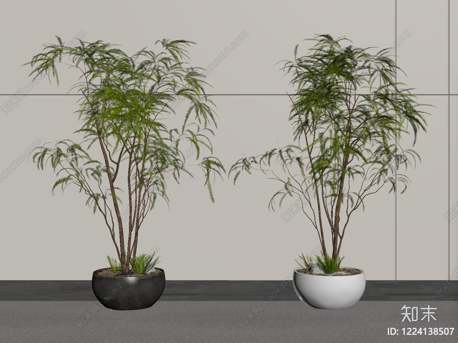 极简盆栽SU模型下载【ID:1224138507】