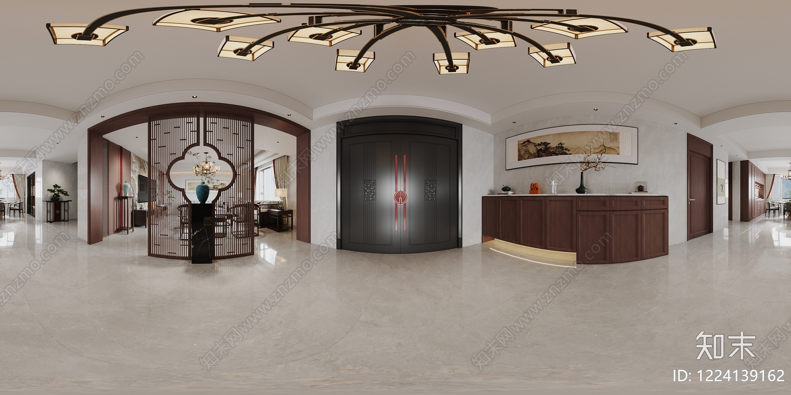 新中式玄关3D模型下载【ID:1224139162】