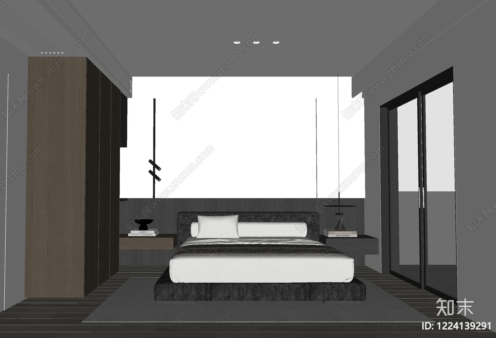 极简家居卧室SU模型下载【ID:1224139291】