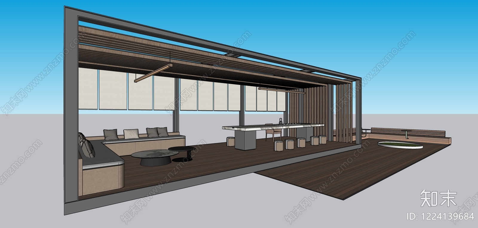 现代简约其他办公区域SU模型下载【ID:1224139684】