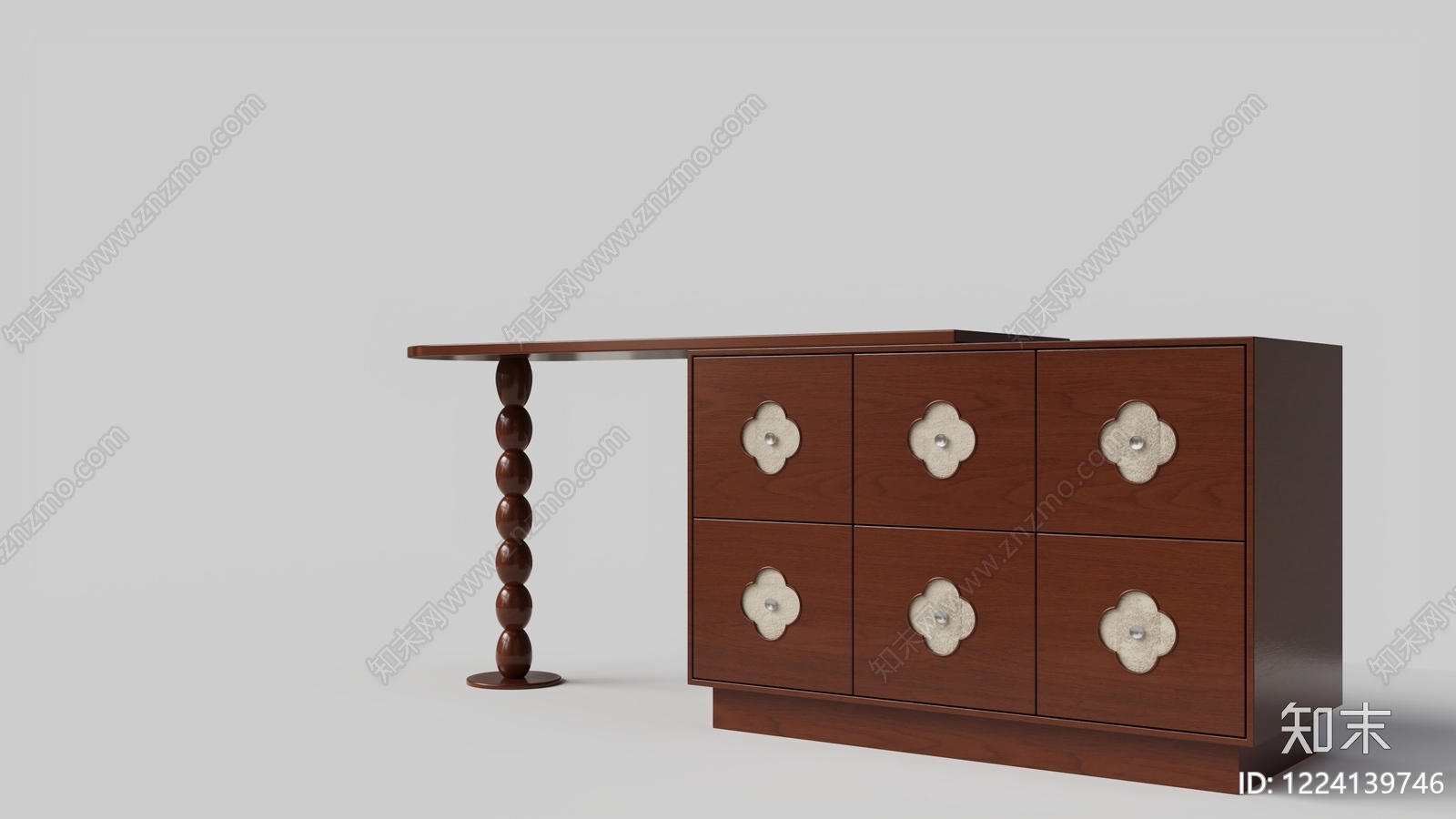 中古风书桌3D模型下载【ID:1224139746】
