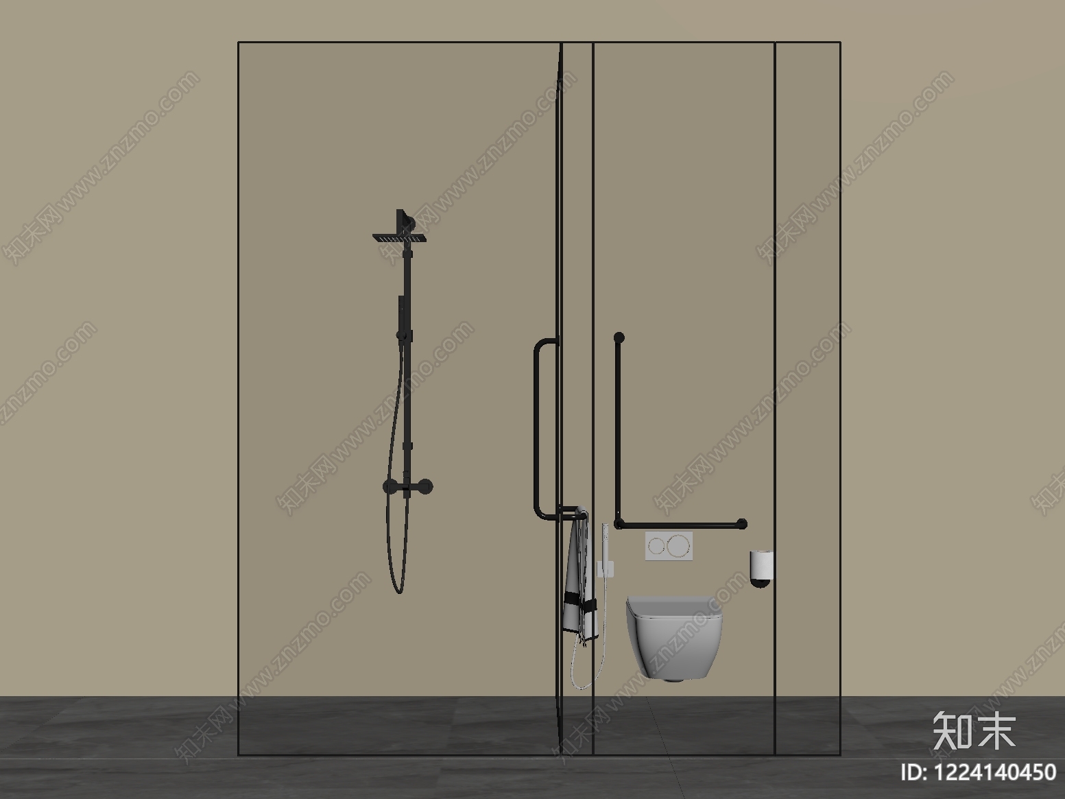 极简卫生间SU模型下载【ID:1224140450】