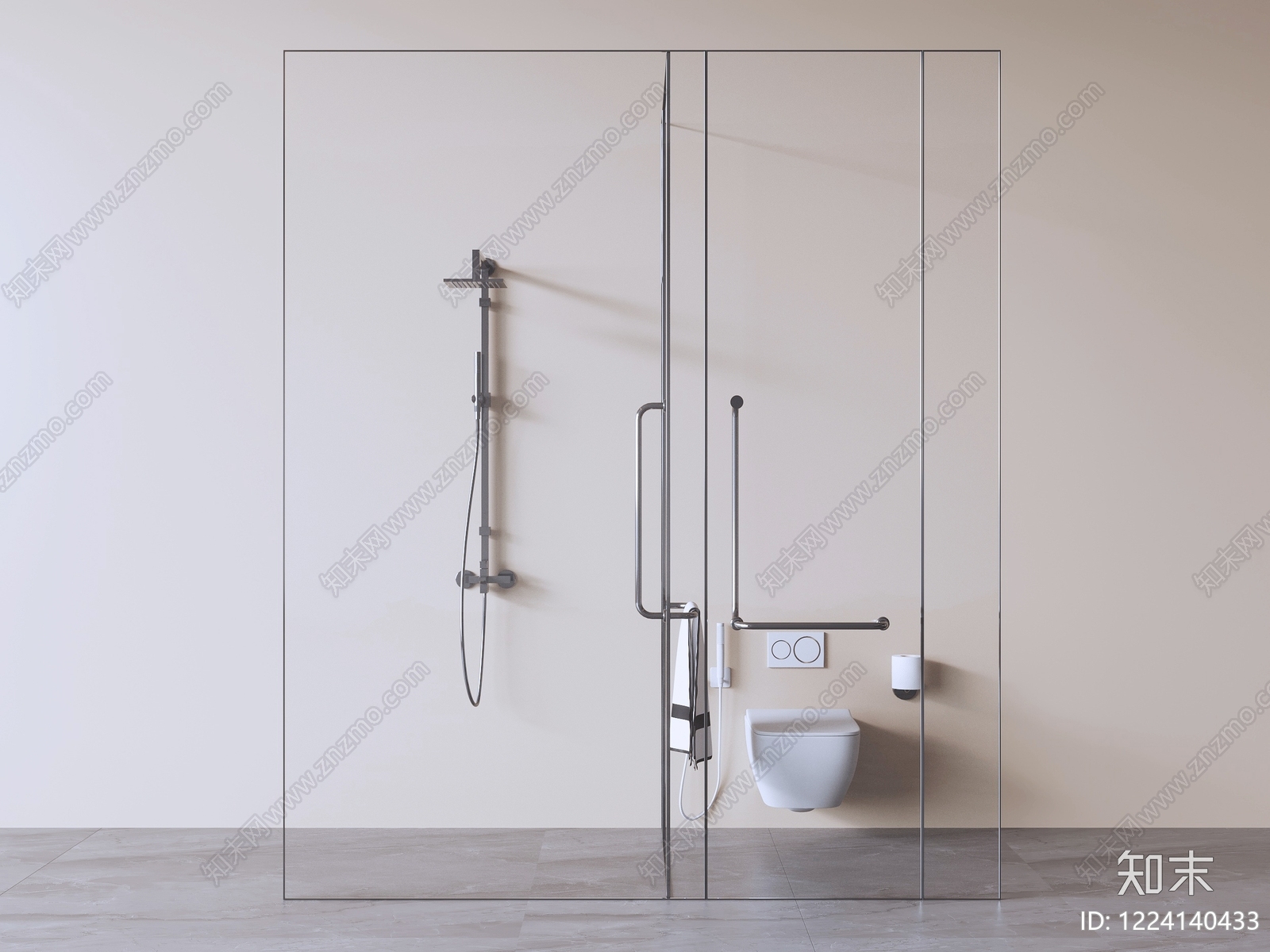 极简卫生间3D模型下载【ID:1224140433】