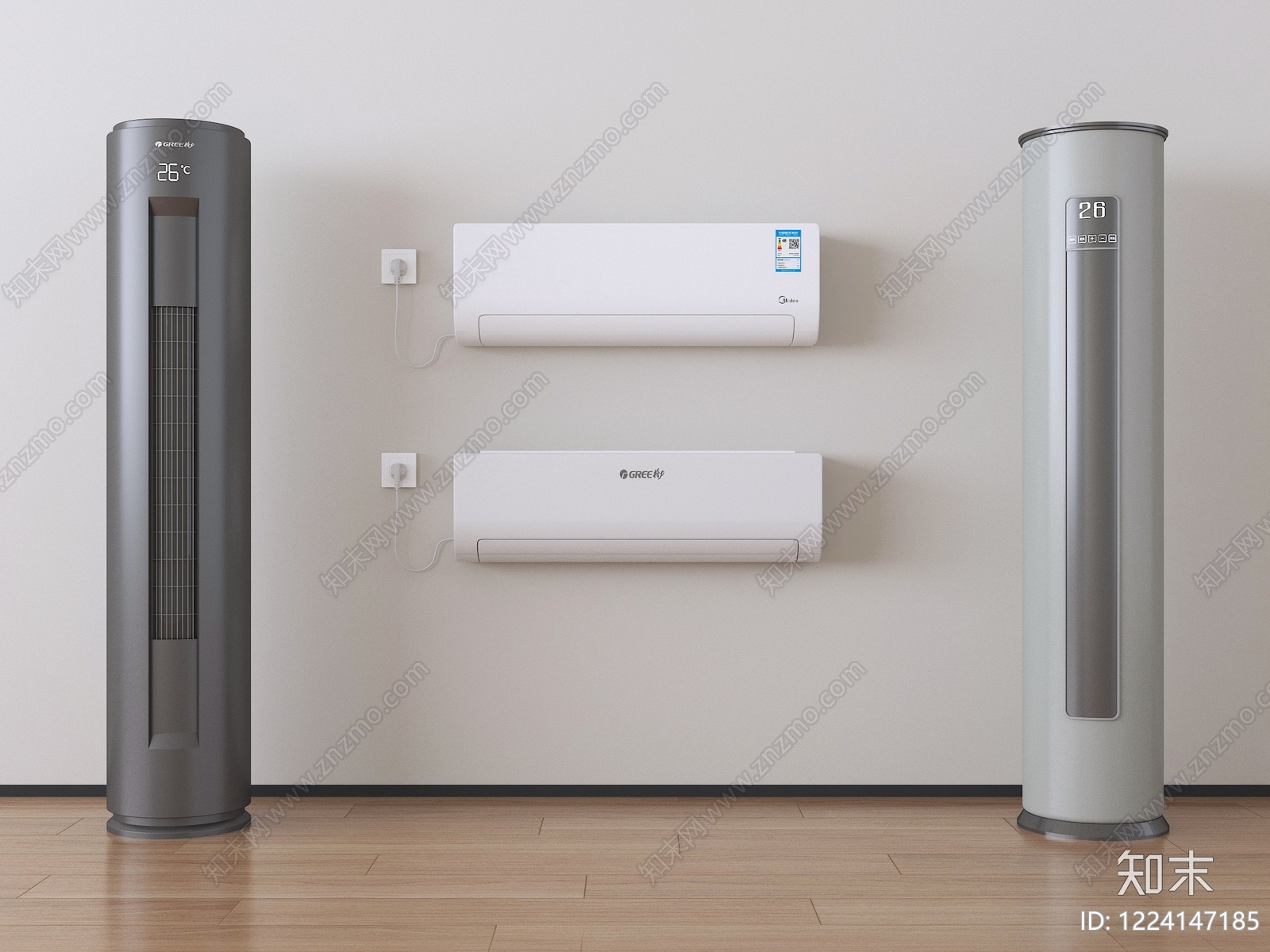 极简空调3D模型下载【ID:1224147185】