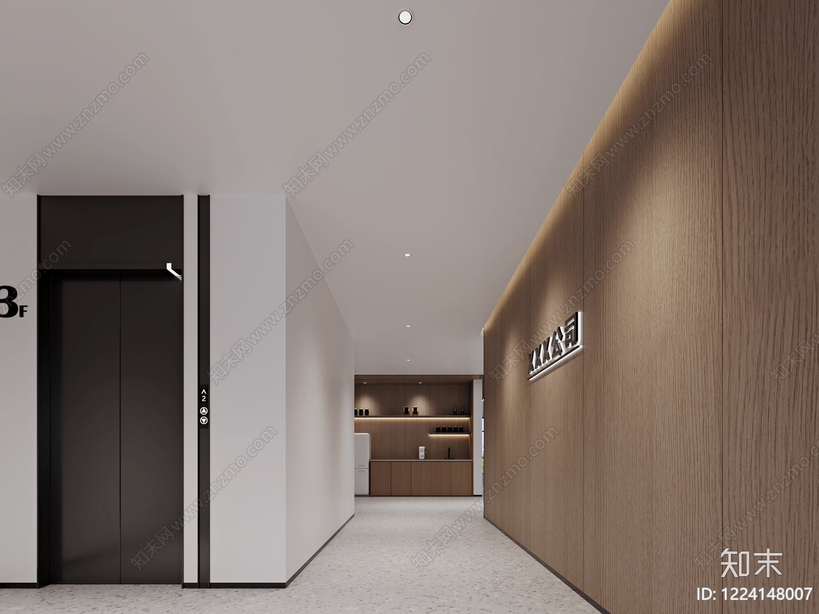 现代简约办公区3D模型下载【ID:1224148007】