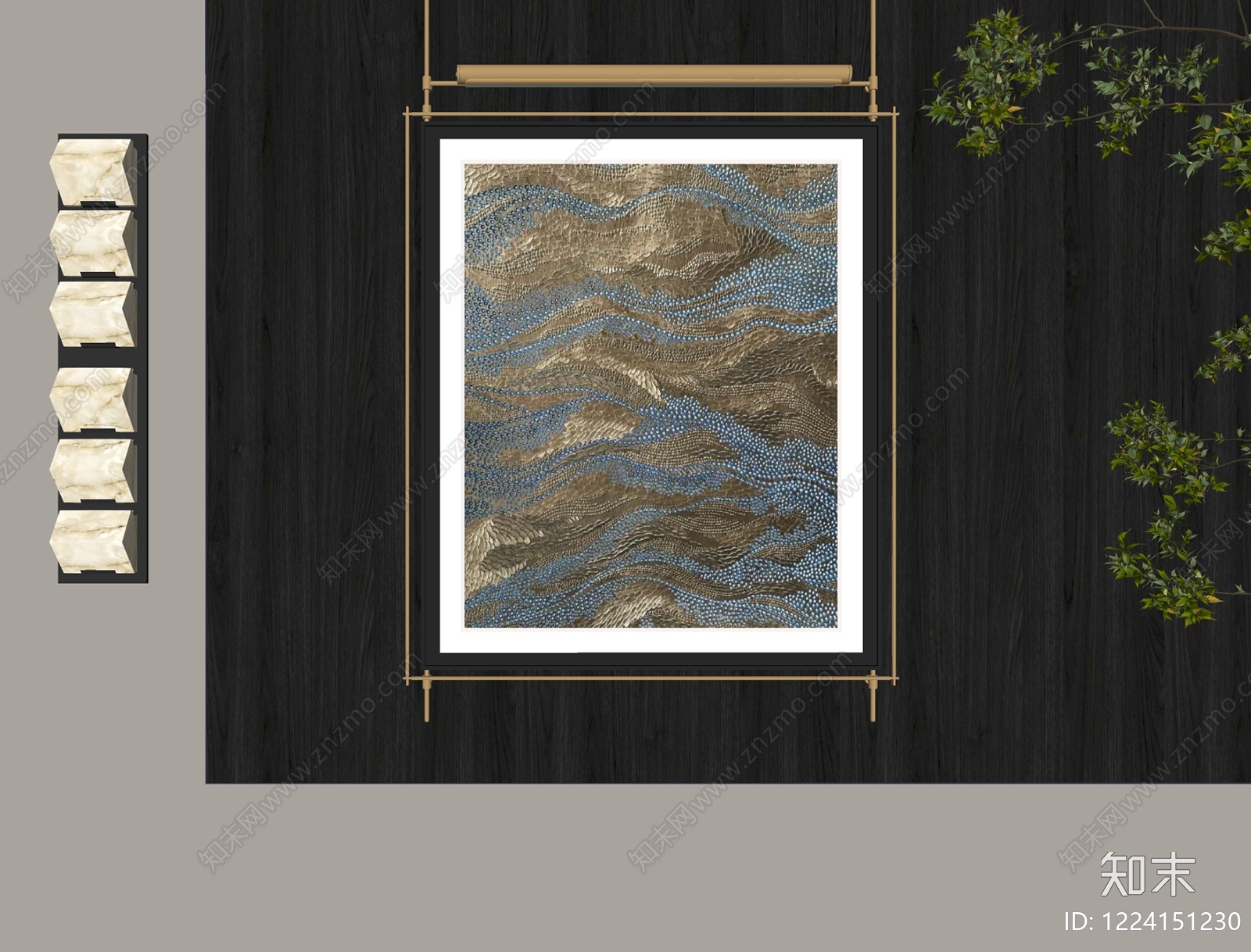 轻奢挂画SU模型下载【ID:1224151230】