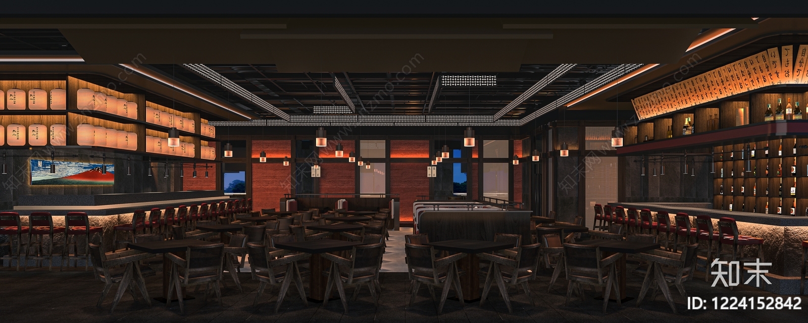 日式日料店3D模型下载【ID:1224152842】