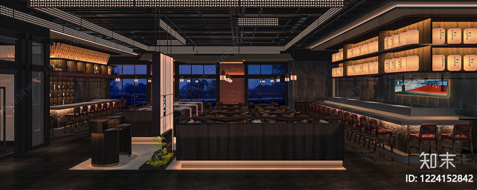 日式日料店3D模型下载【ID:1224152842】