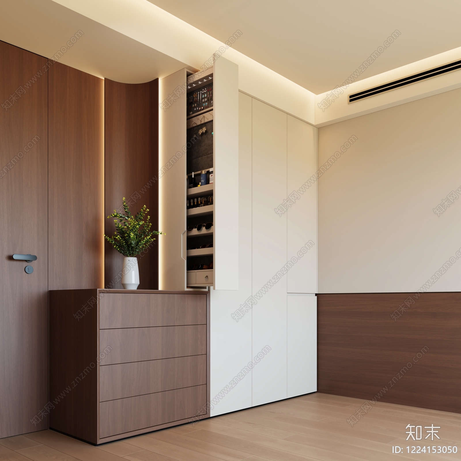 意式极简衣柜3D模型下载【ID:1224153050】