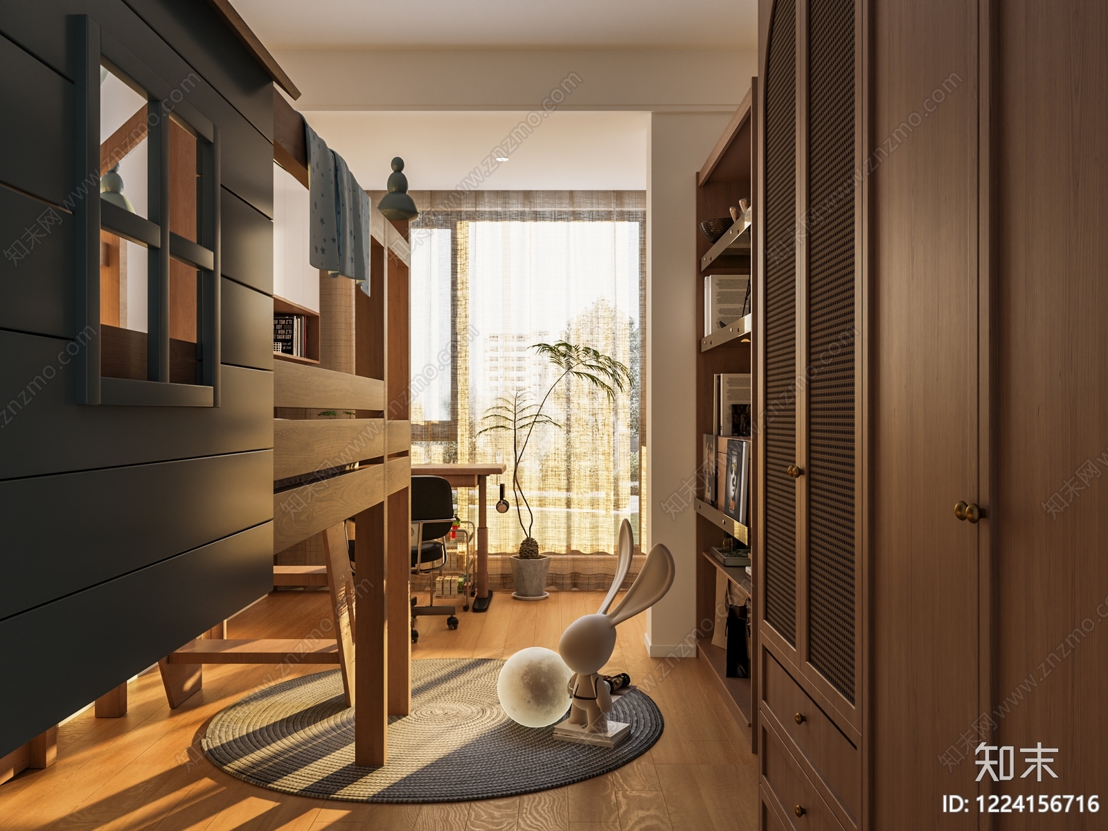 家居卧室3D模型下载【ID:1224156716】