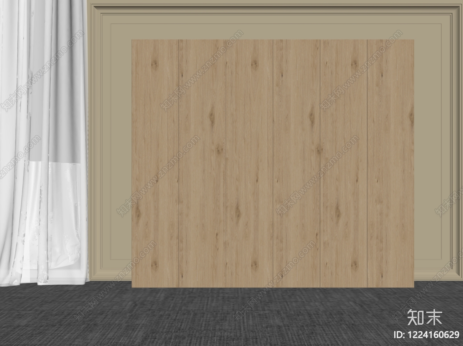 原木风衣柜3D模型下载【ID:1224160629】