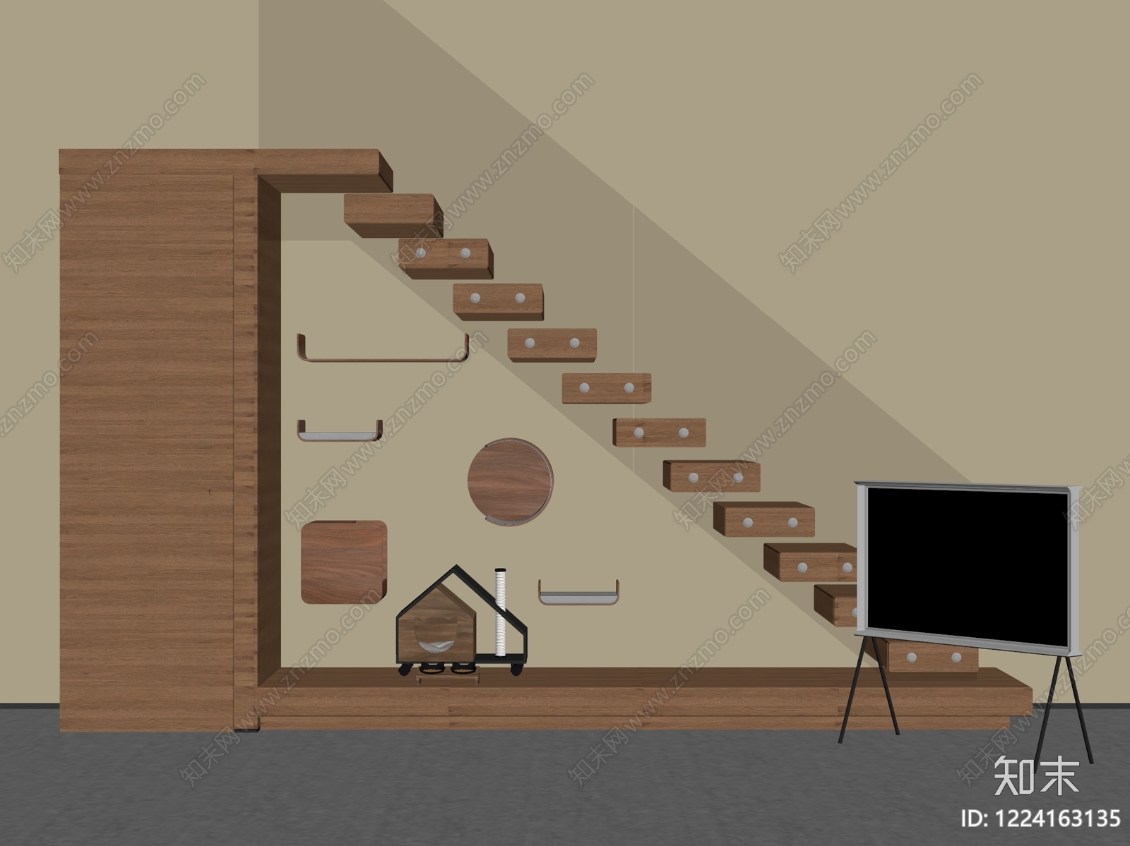 楼梯3D模型下载【ID:1224163135】