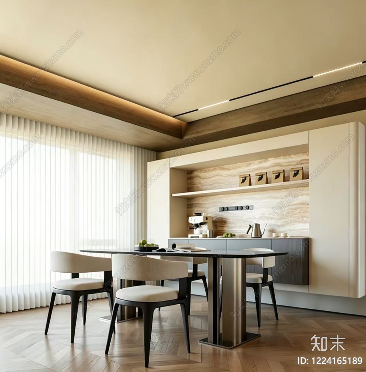意式极简家居餐厅3D模型下载【ID:1224165189】
