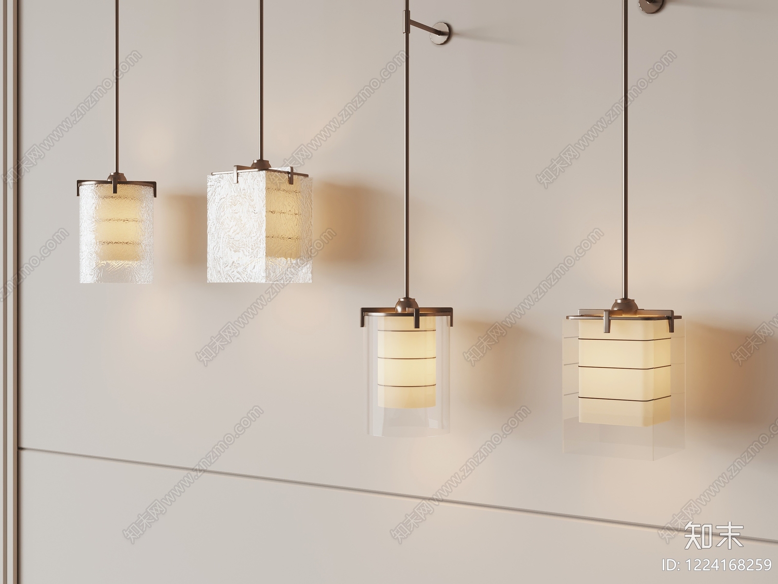 现代简约灯具组合3D模型下载【ID:1224168259】