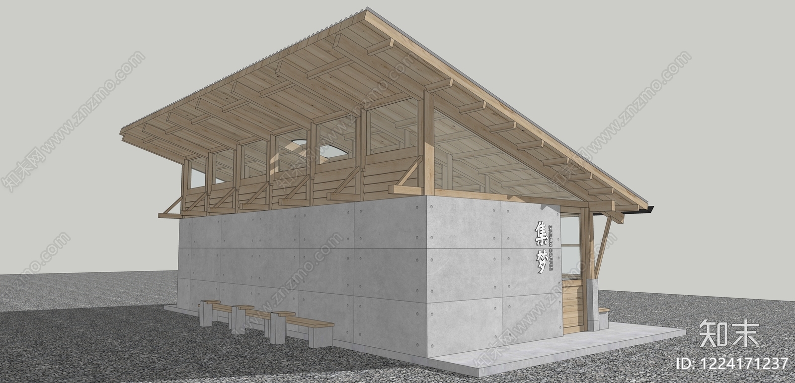 日式小公建SU模型下载【ID:1224171237】