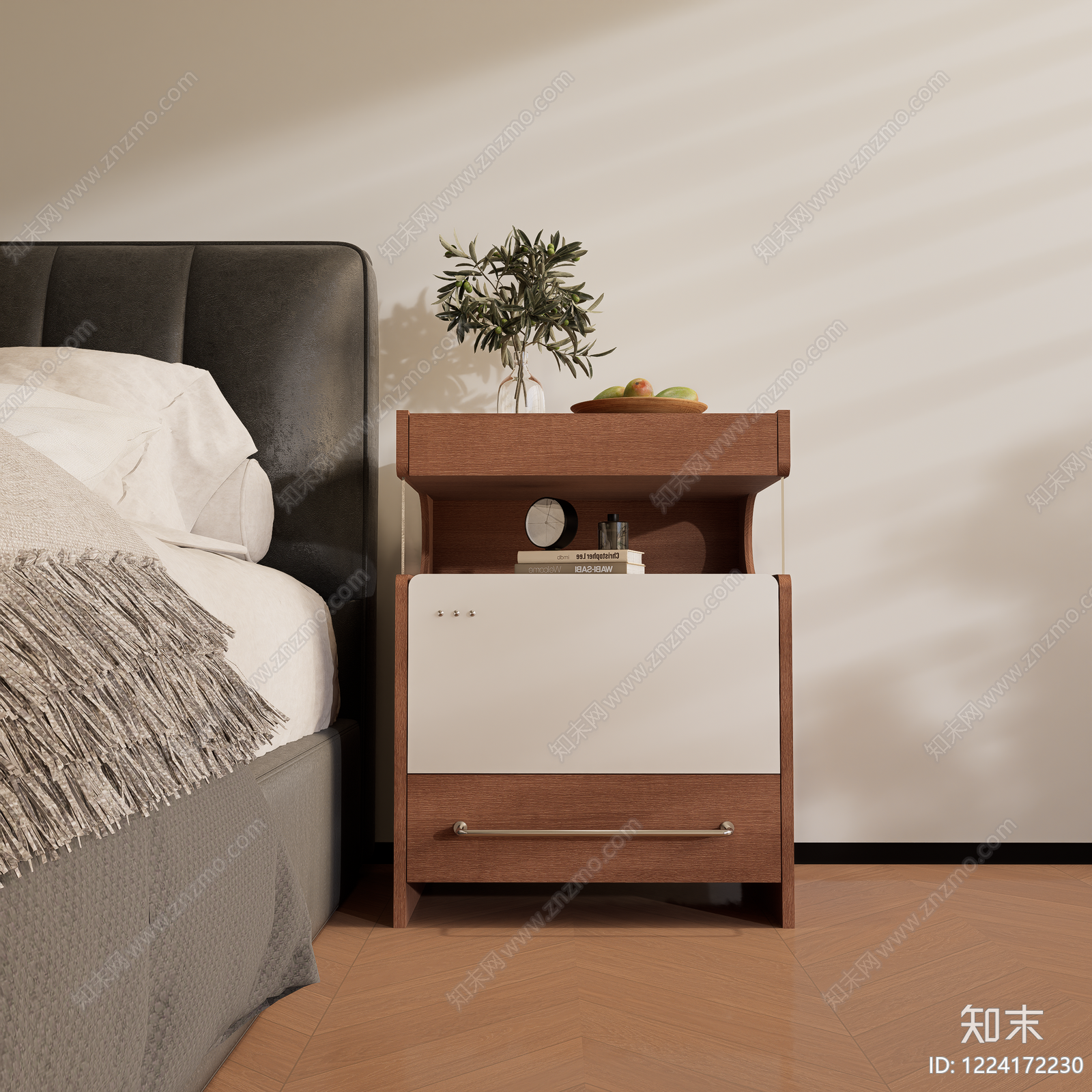 现代简约床头柜SU模型下载【ID:1224172230】