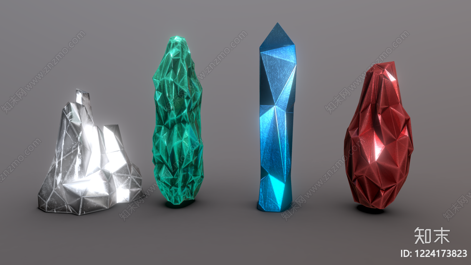 未来主义摆件组合3D模型下载【ID:1224173823】