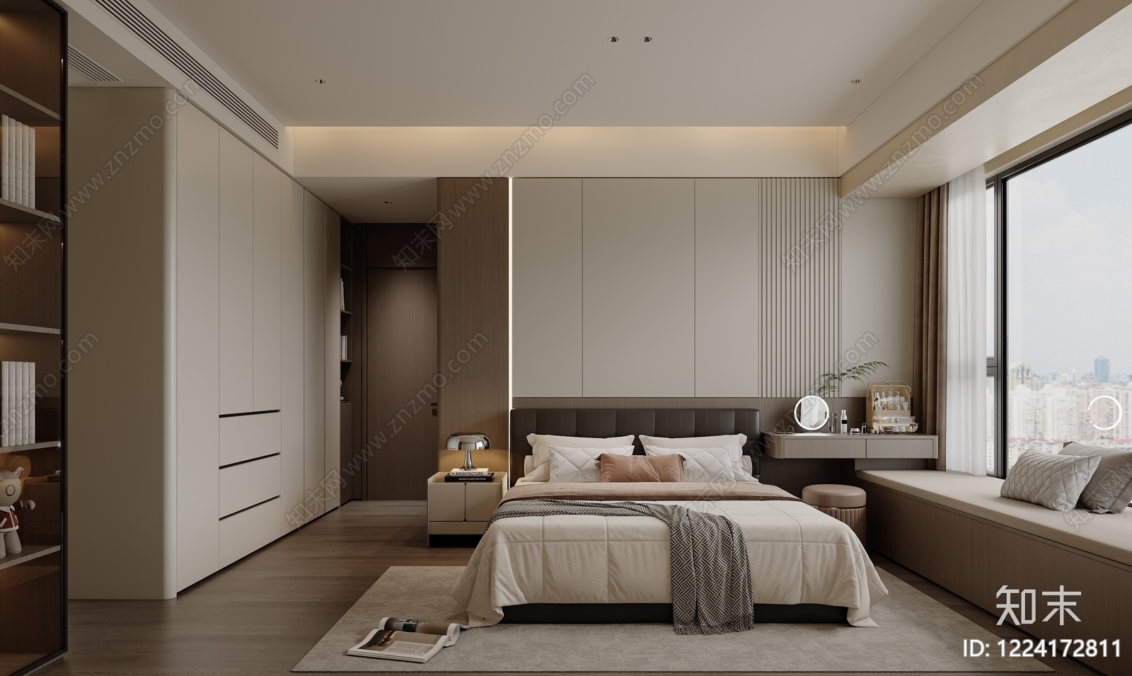 现代简约家居卧室3D模型下载【ID:1224172811】