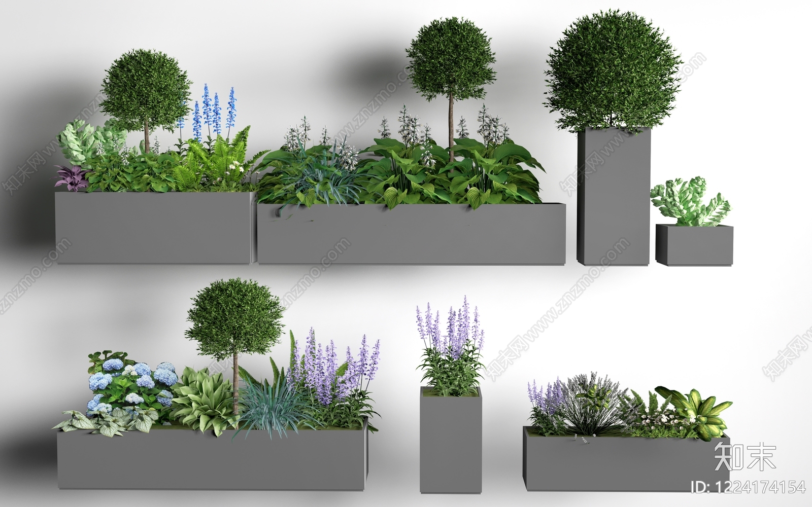 极简花钵花器SU模型草图