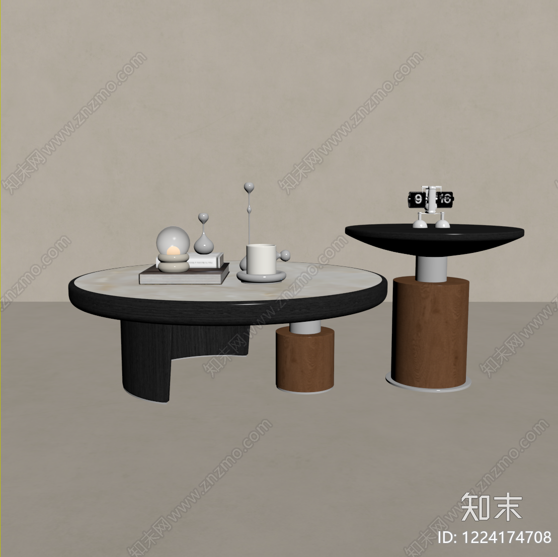 意式极简茶几SU模型下载【ID:1224174708】