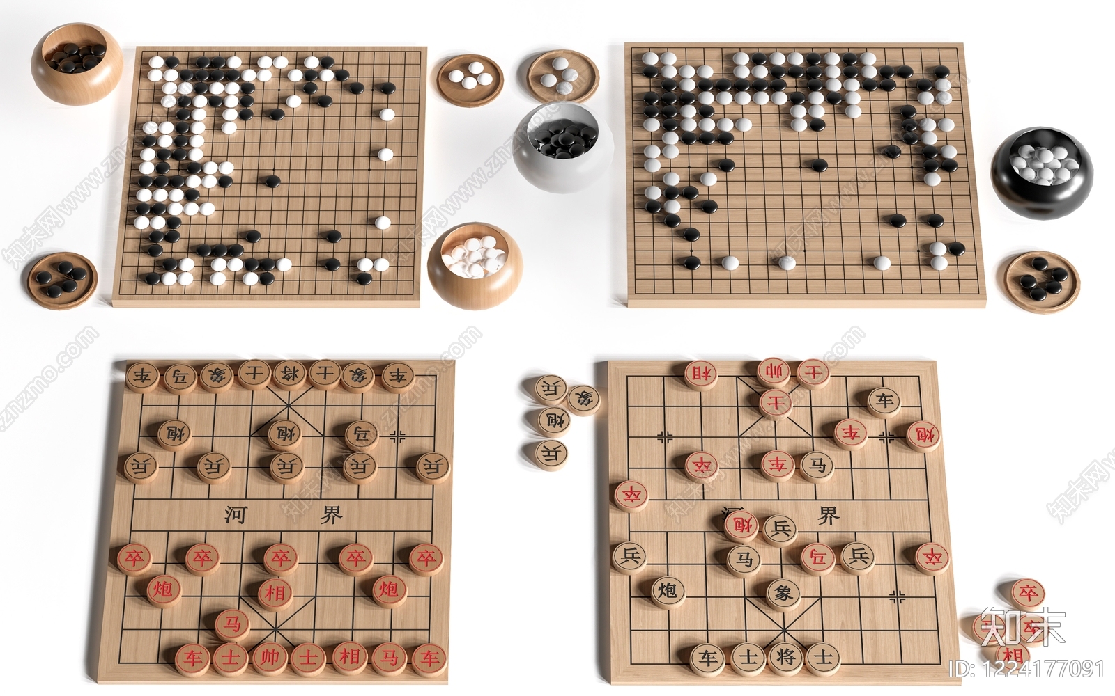中式棋牌室SU模型下载【ID:1224177091】