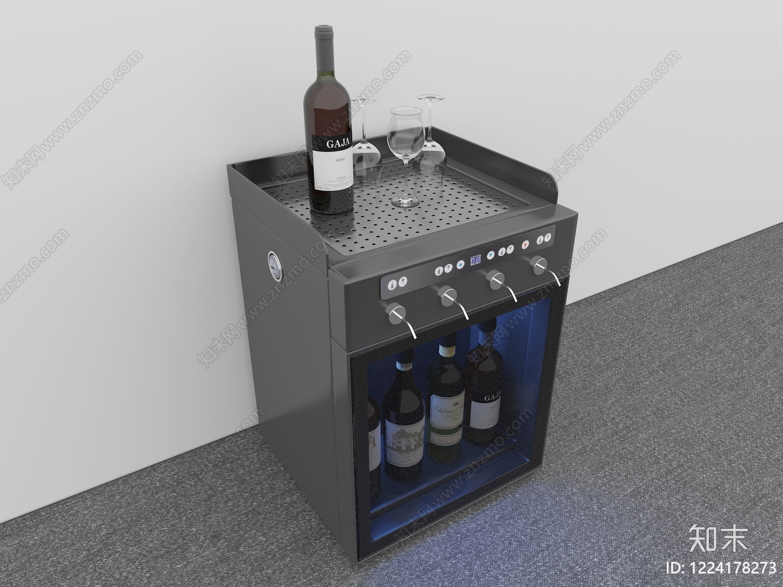 现代简约冰箱3D模型下载【ID:1224178273】