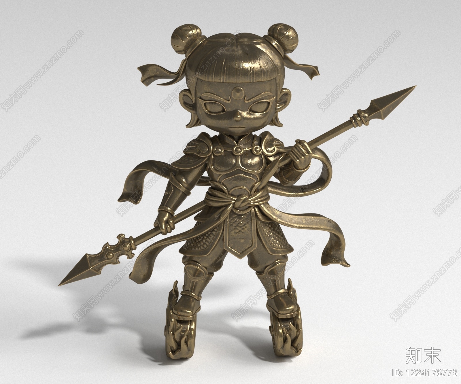 中式雕塑摆件3D模型下载【ID:1224178773】