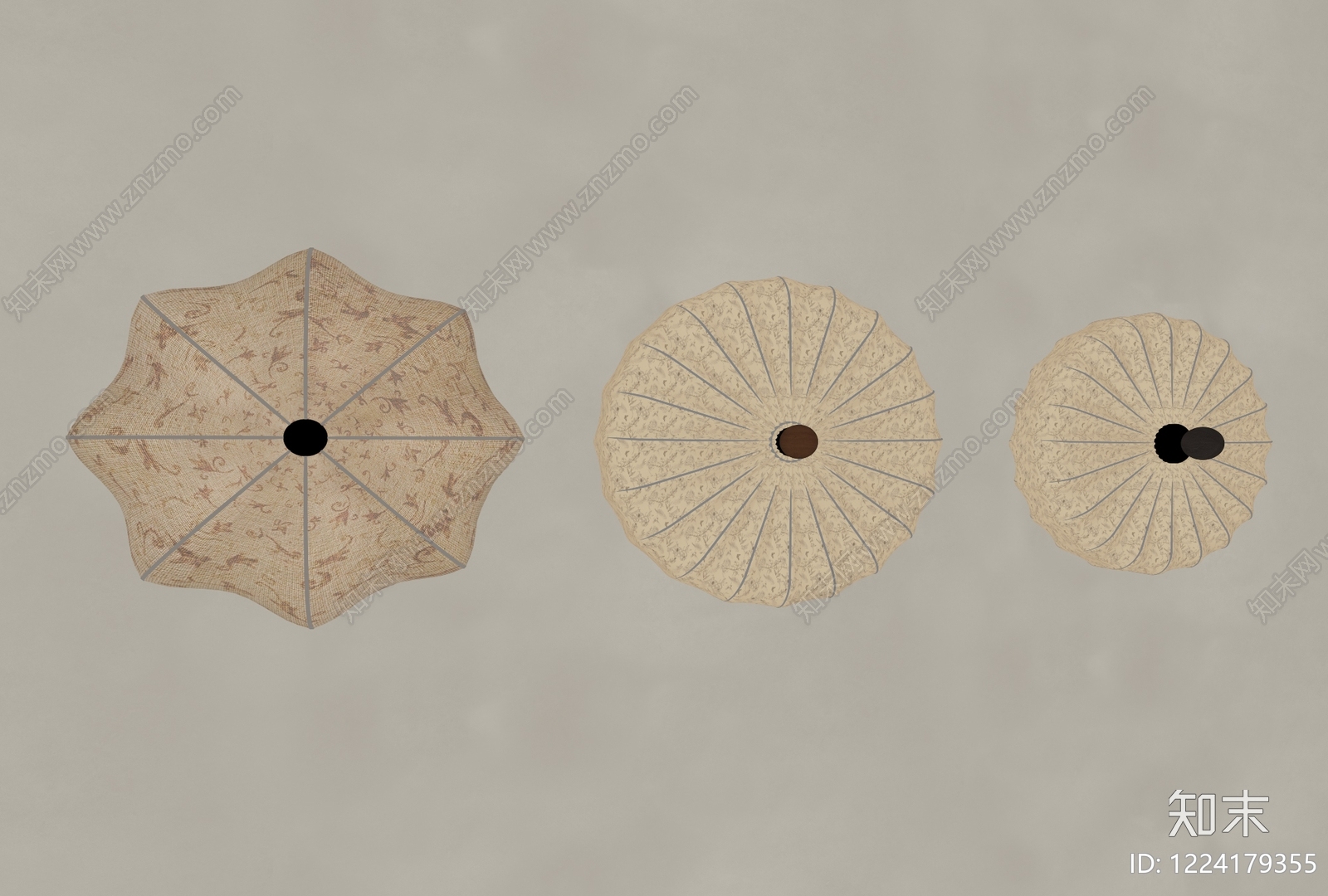 新中式灯具组合3D模型下载【ID:1224179355】
