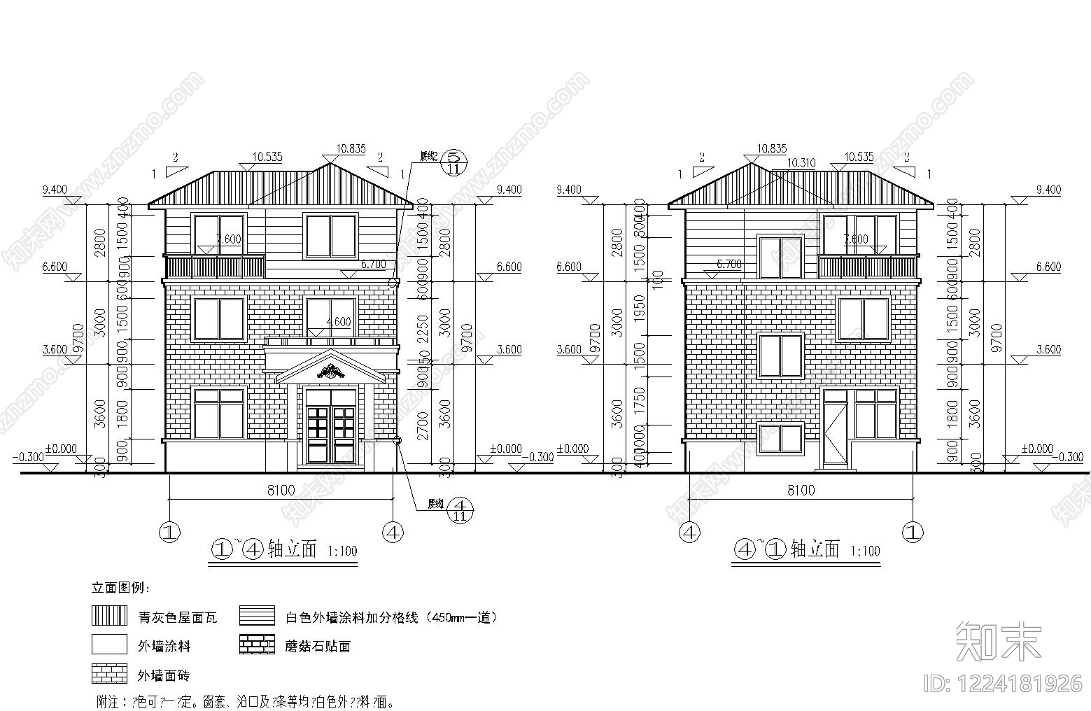 别墅建筑cad施工图下载【ID:1224181926】