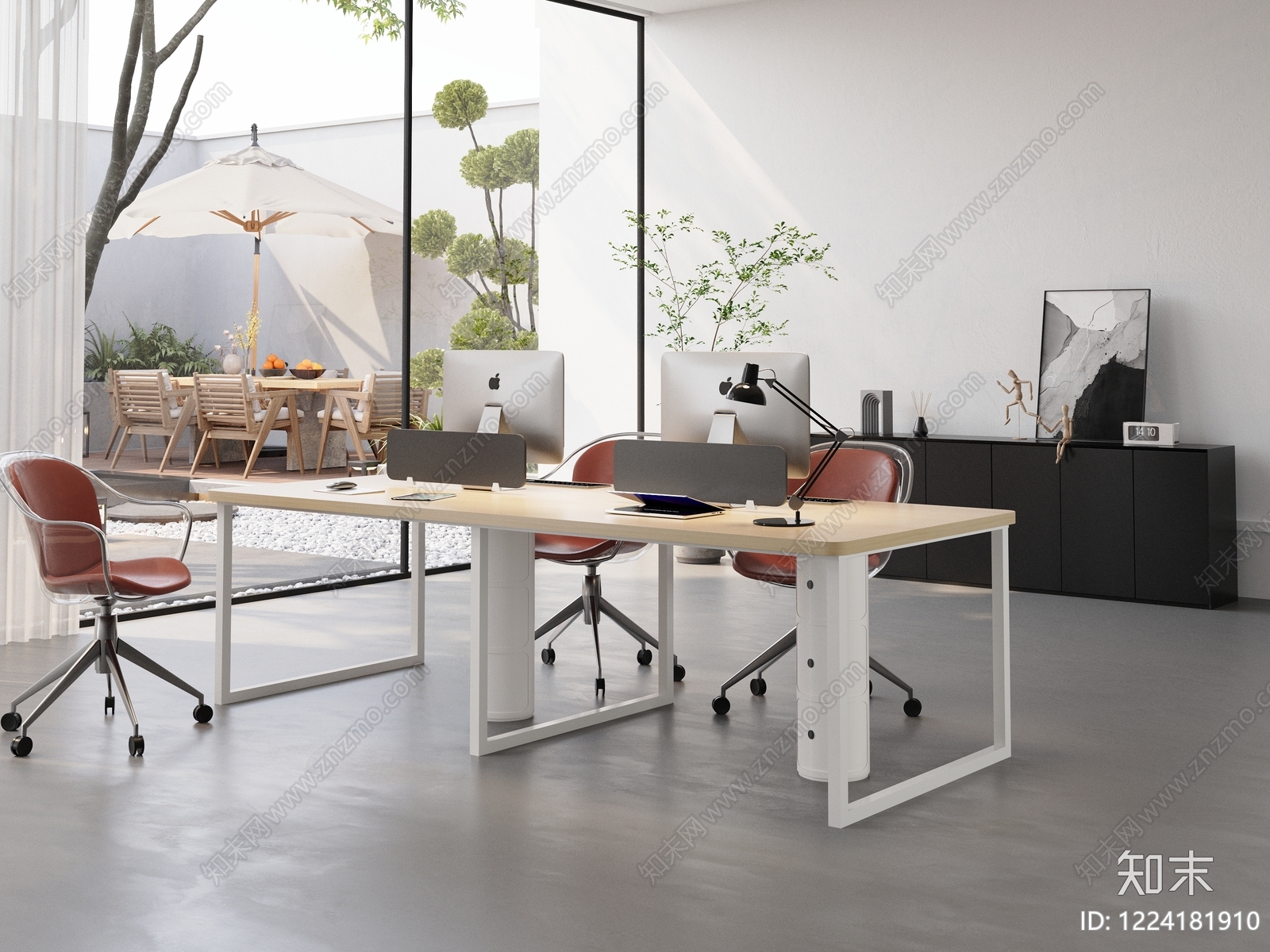 现代简约办公区3D模型下载【ID:1224181910】