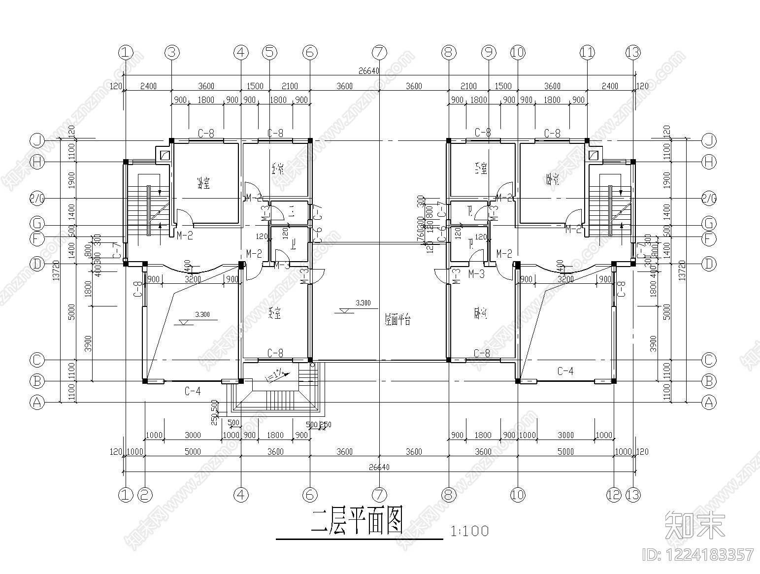 别墅建筑cad施工图下载【ID:1224183357】