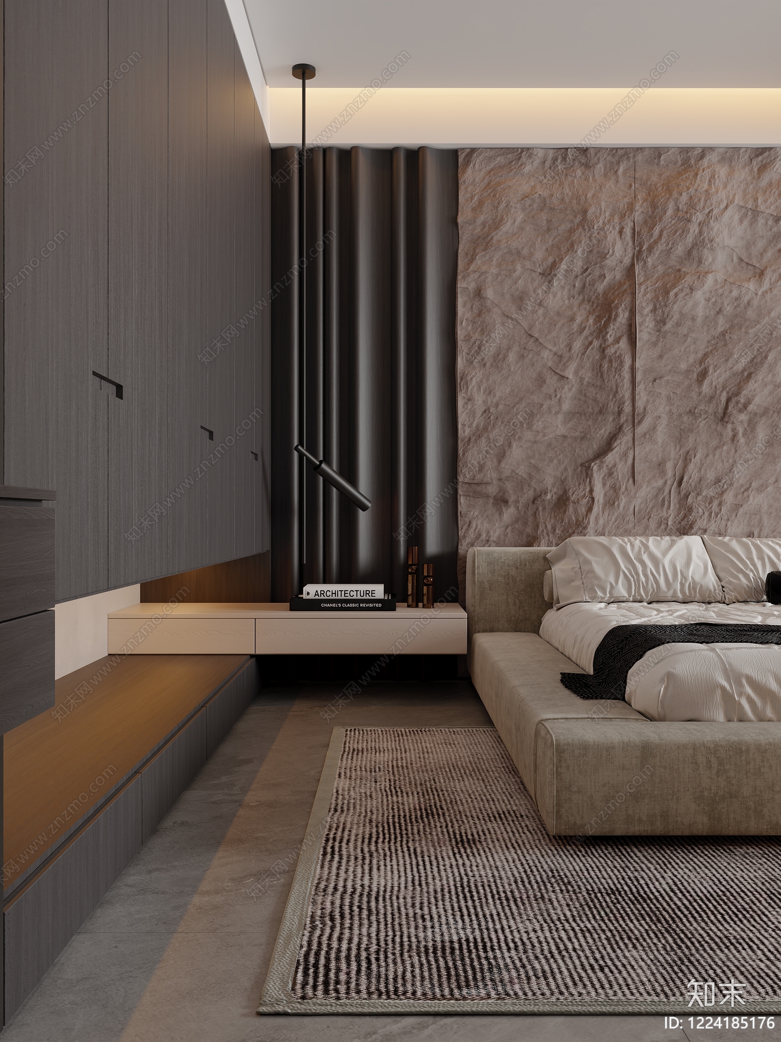意式极简主卧3D模型下载【ID:1224185176】