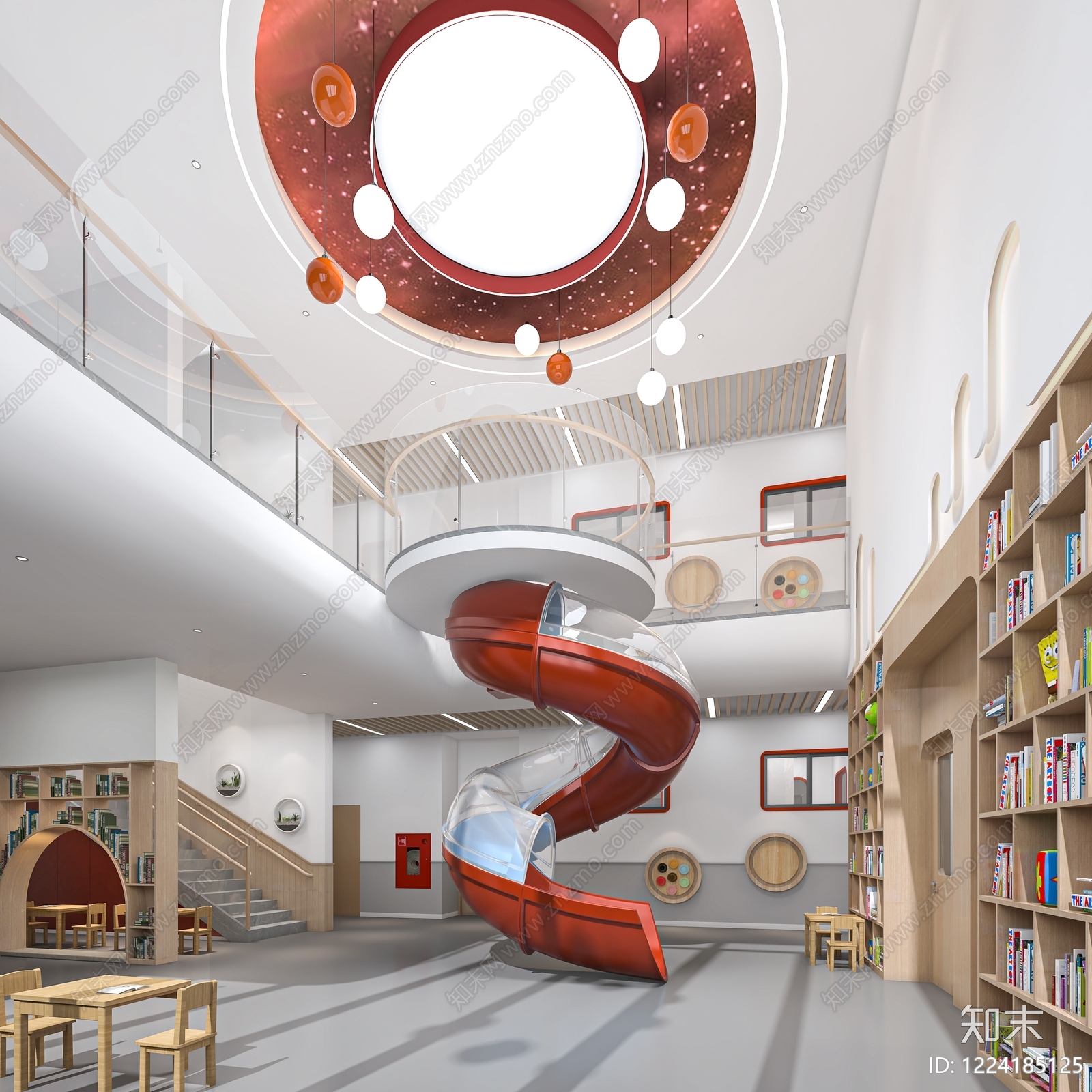 现代简约幼儿园3D模型下载【ID:1224185125】