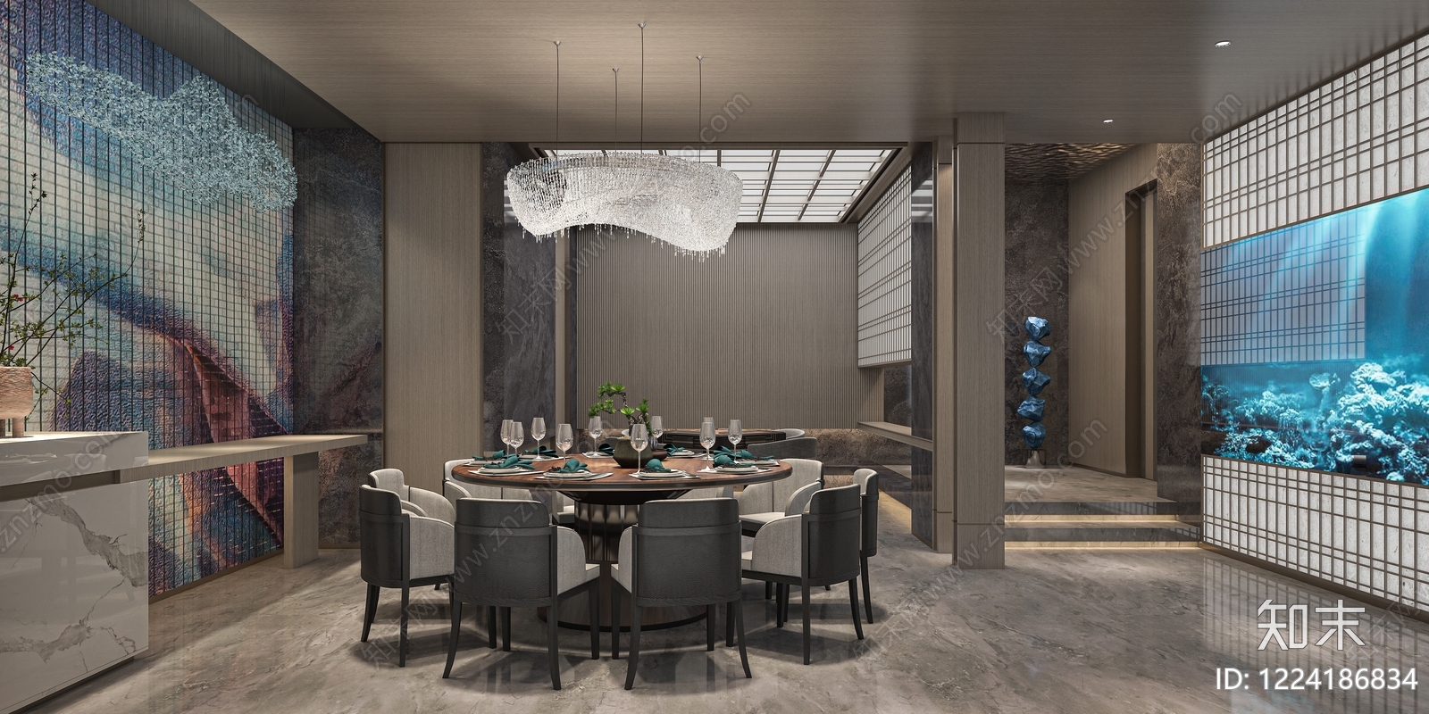 新中式包厢3D模型下载【ID:1224186834】