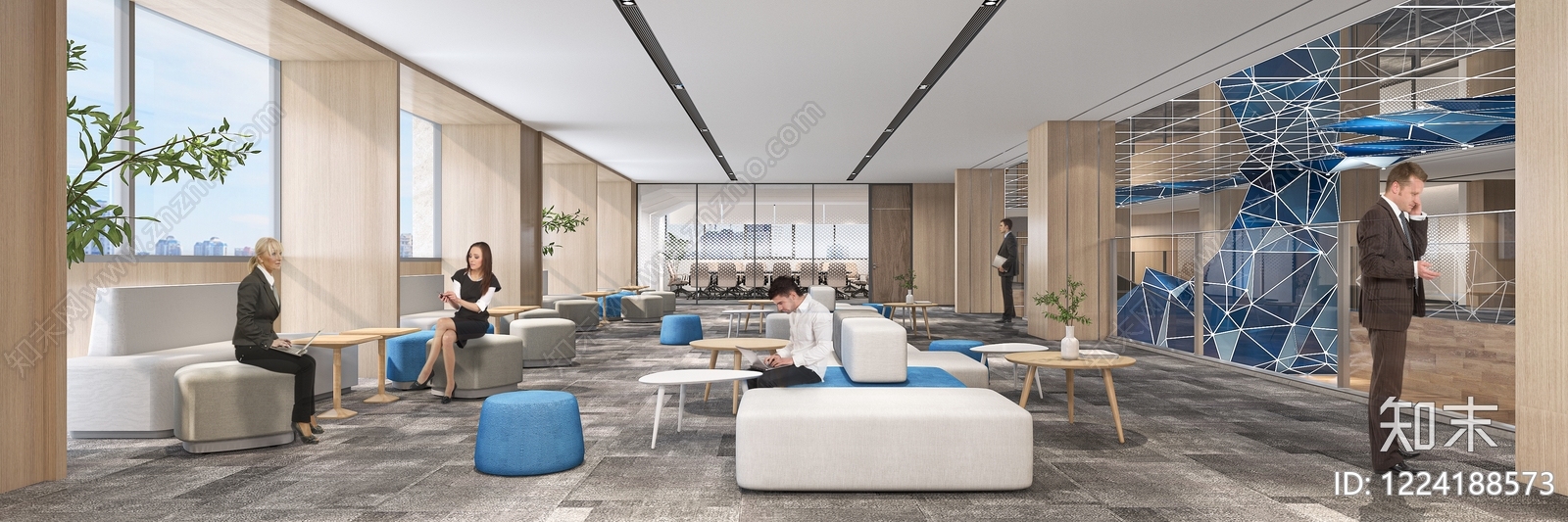 现代简约休息区3D模型下载【ID:1224188573】