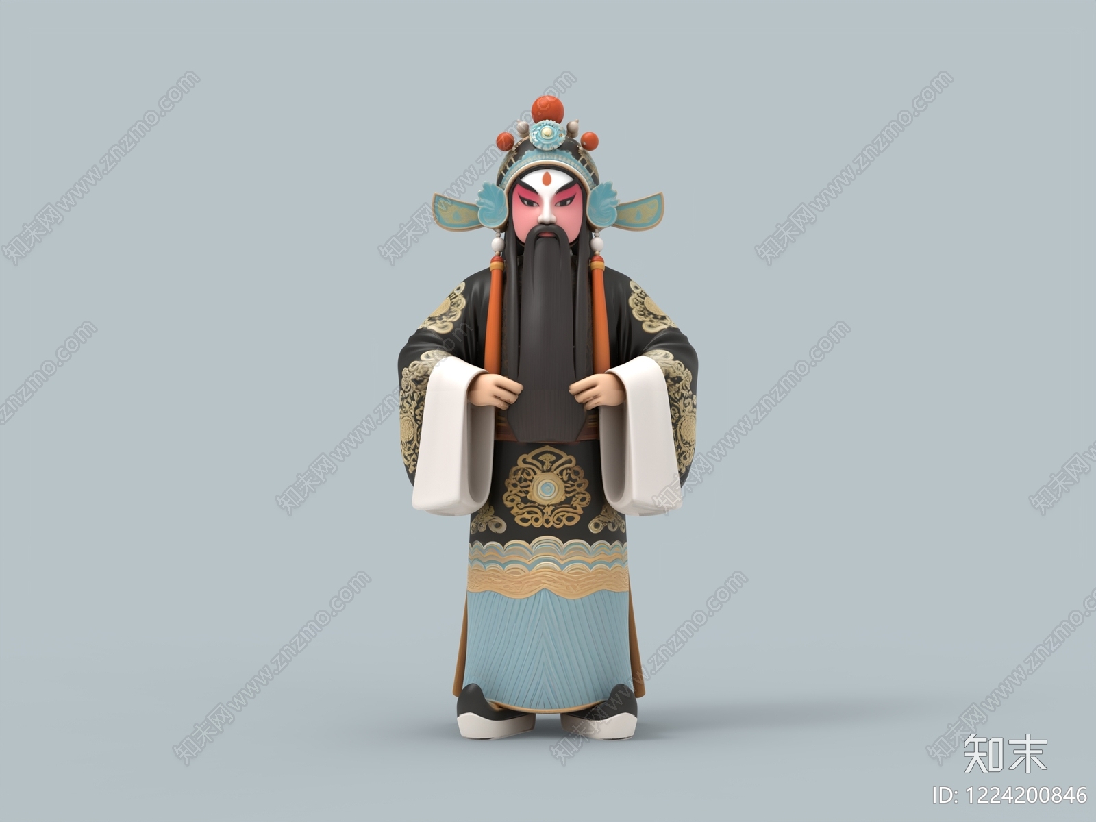 中式雕塑摆件3D模型下载【ID:1224200846】