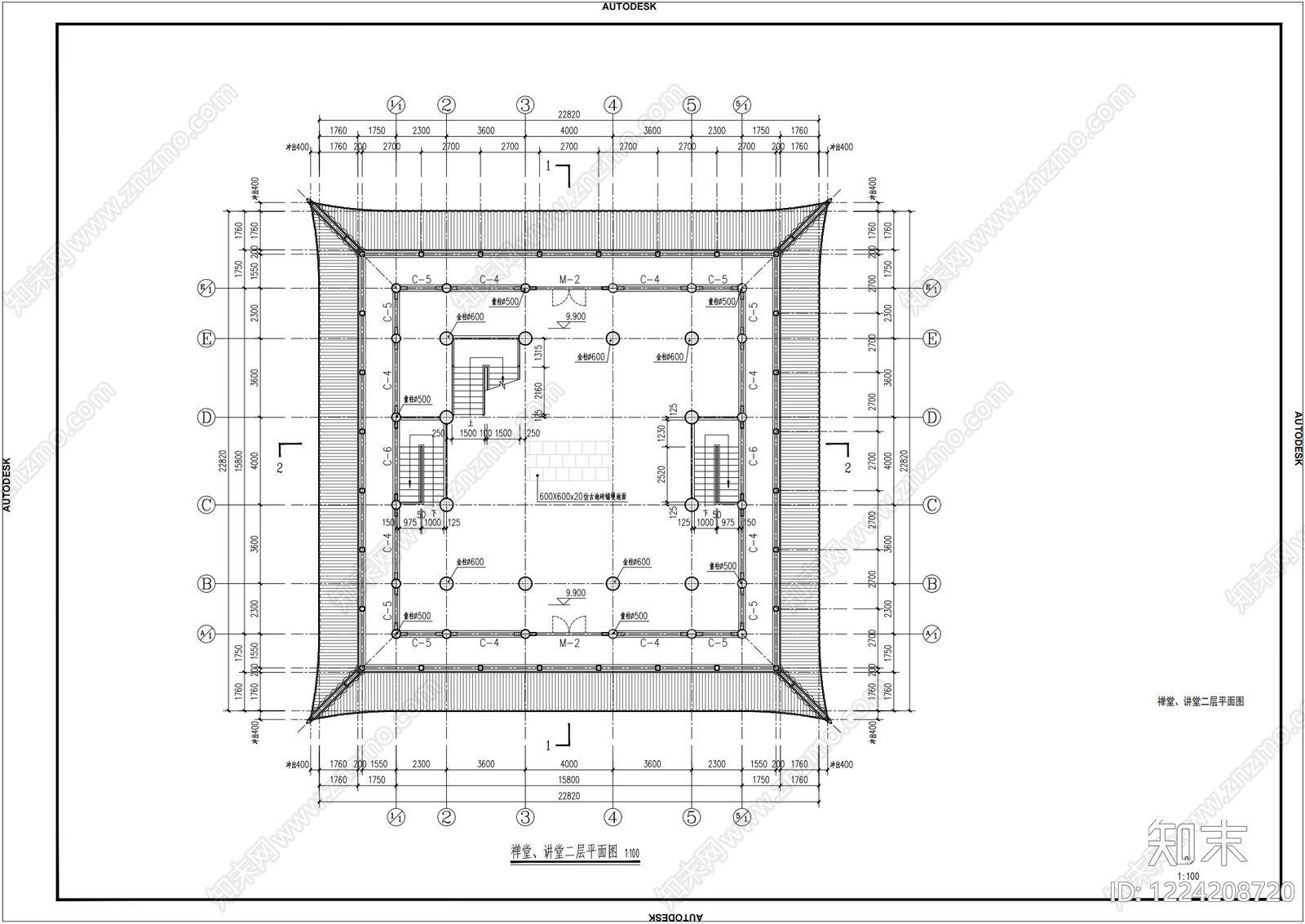 寺庙cad施工图下载【ID:1224208720】