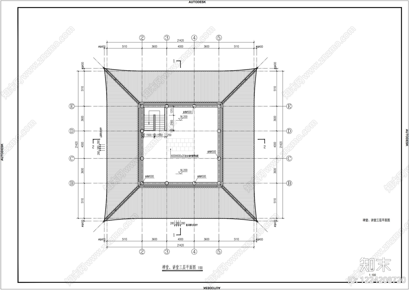 寺庙cad施工图下载【ID:1224208720】