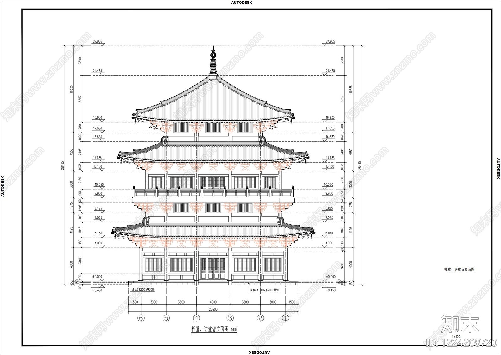 寺庙cad施工图下载【ID:1224208720】