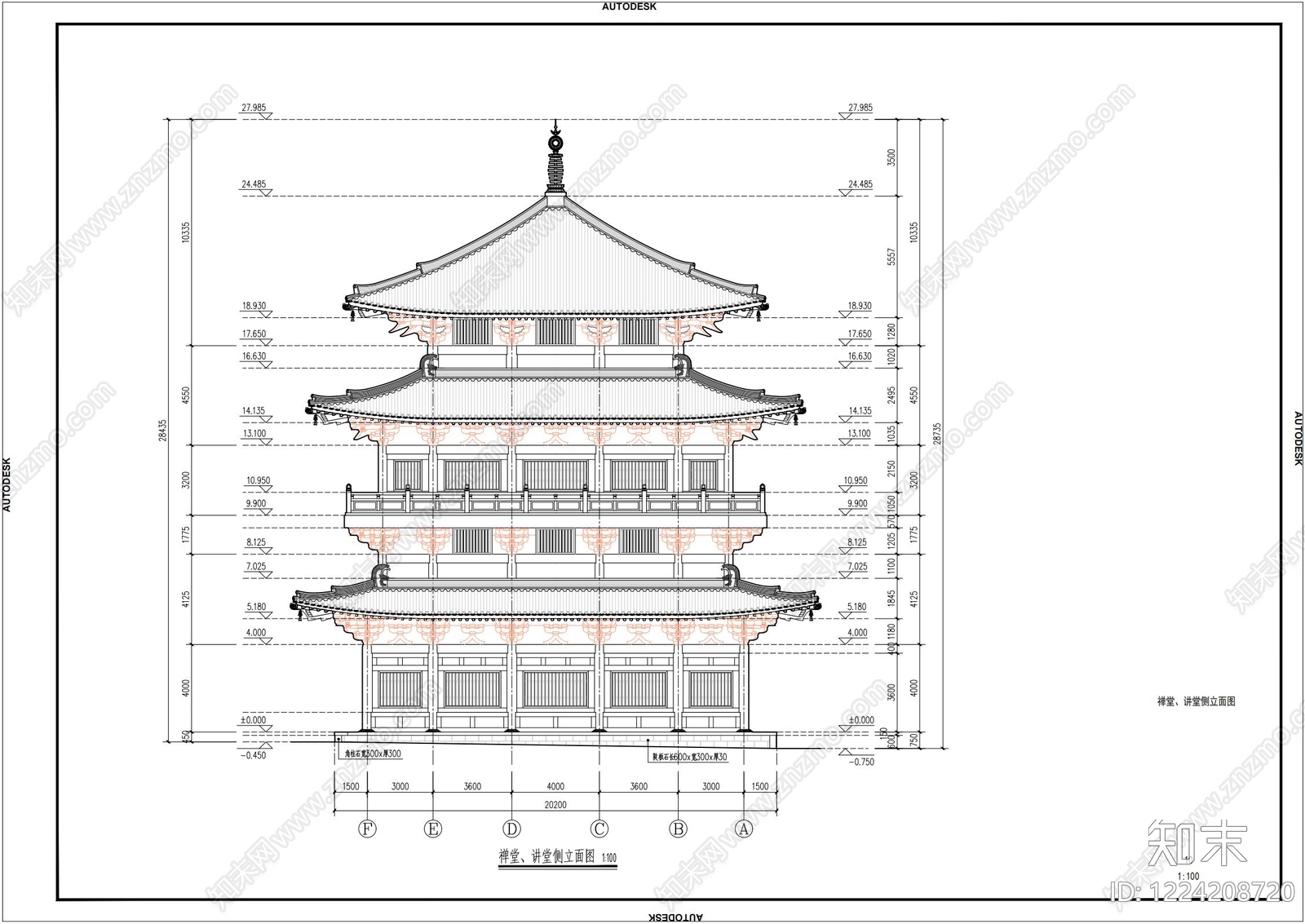 寺庙cad施工图下载【ID:1224208720】