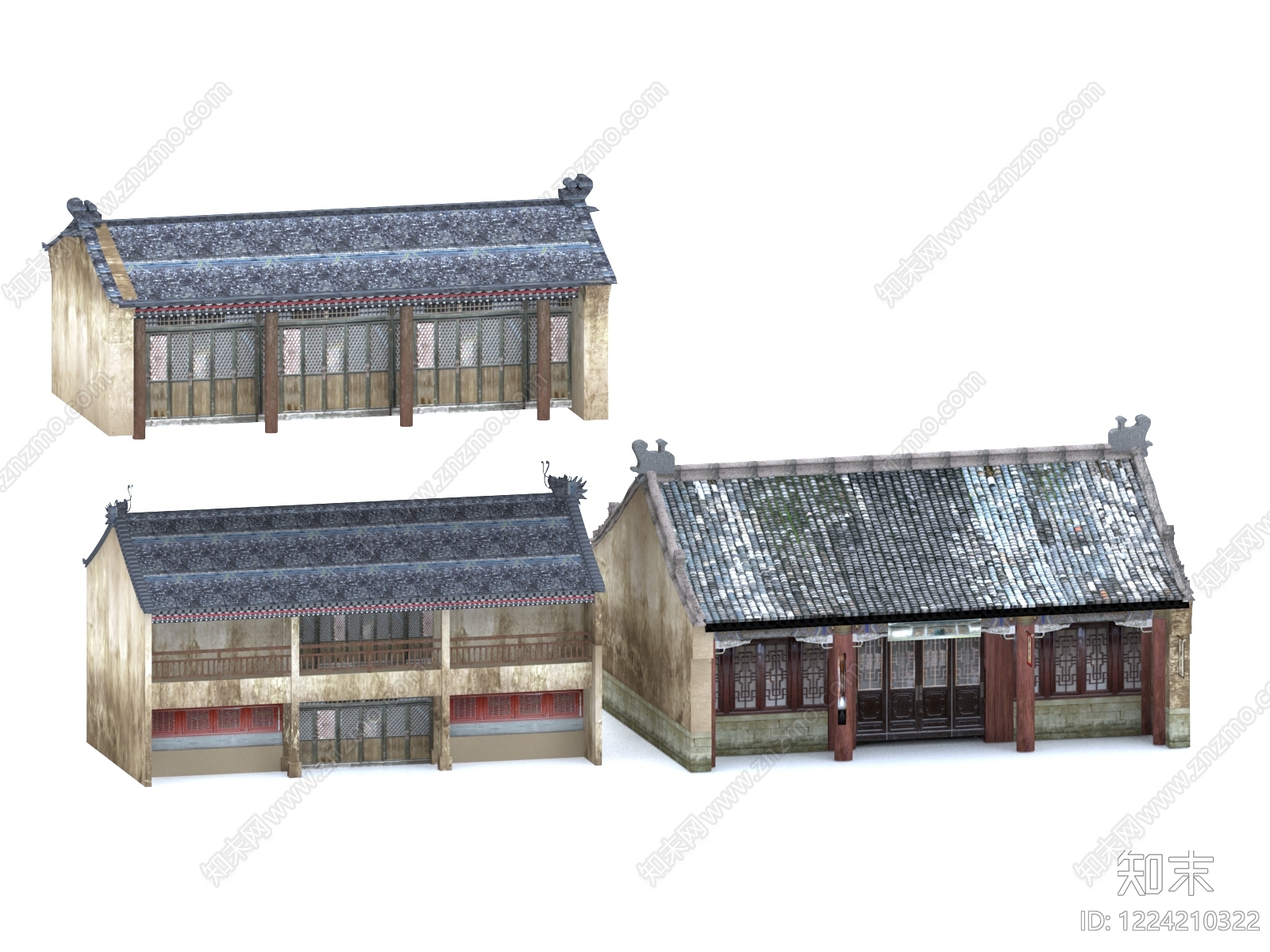 中式古建古建3D模型下载【ID:1224210322】