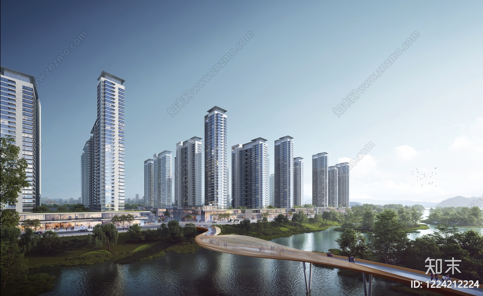 现代主义商业综合体3D模型下载【ID:1224212224】