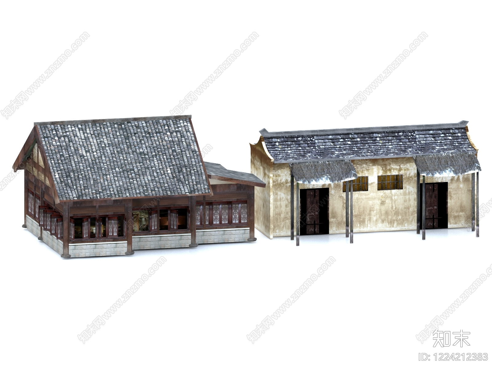 中式古建古建3D模型下载【ID:1224212383】