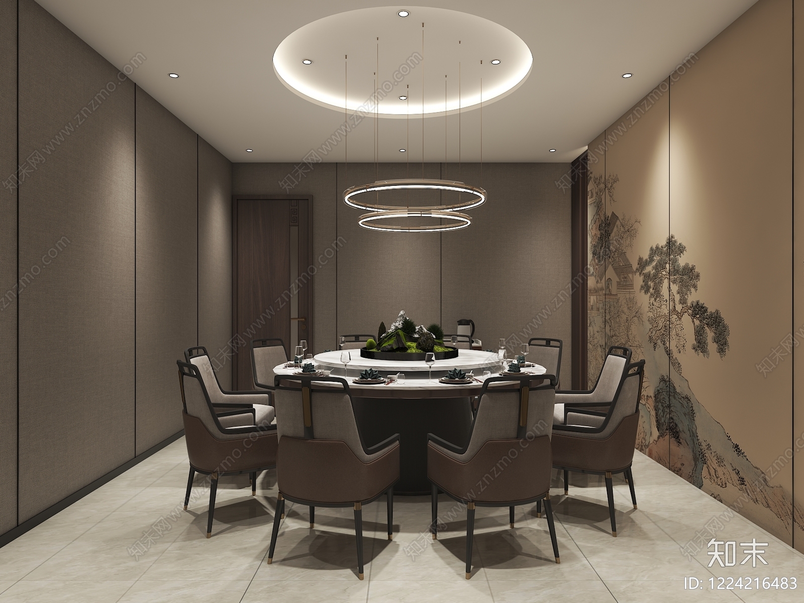 新中式包厢3D模型下载【ID:1224216483】