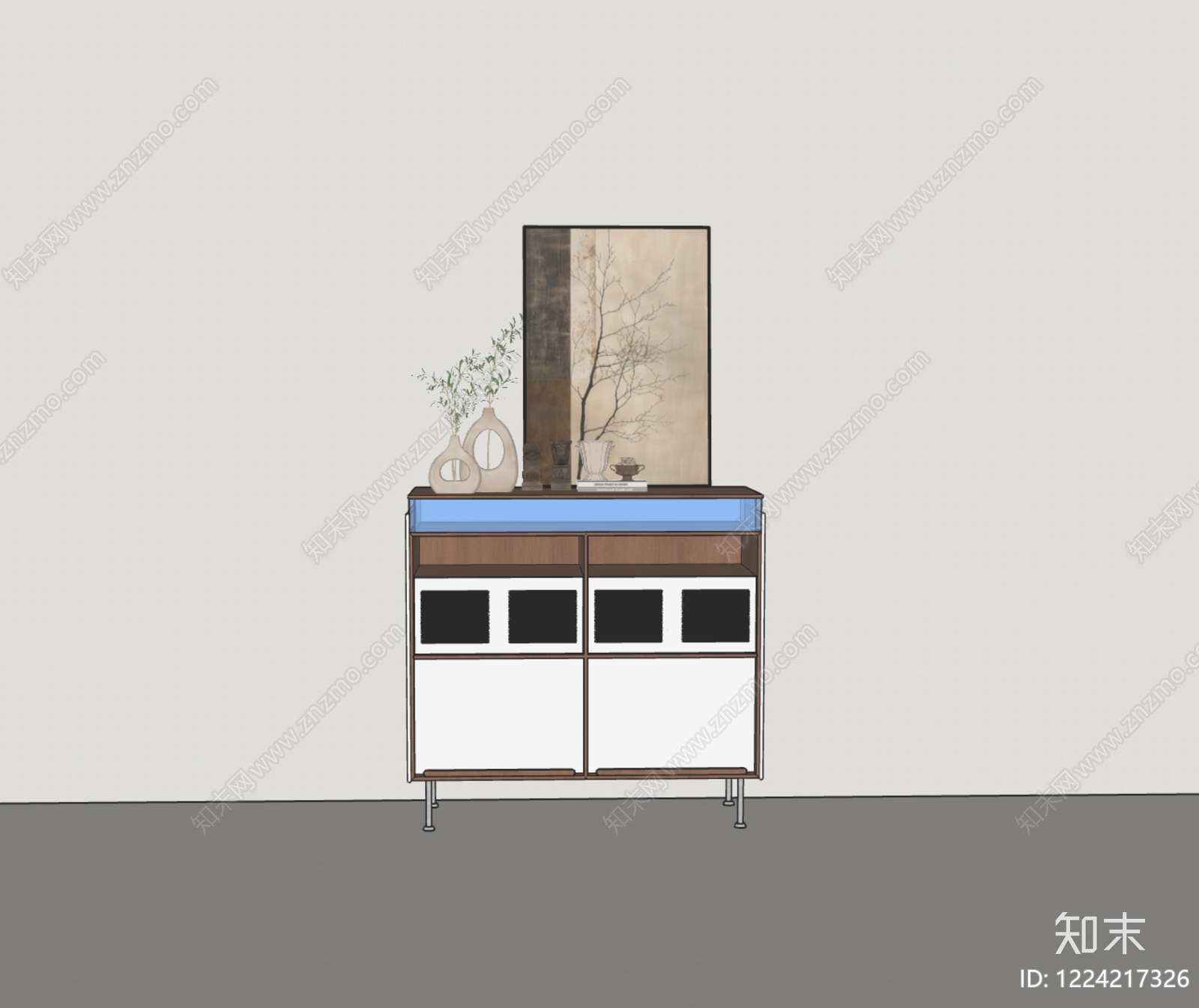 中古风餐边柜3D模型下载【ID:1224217326】
