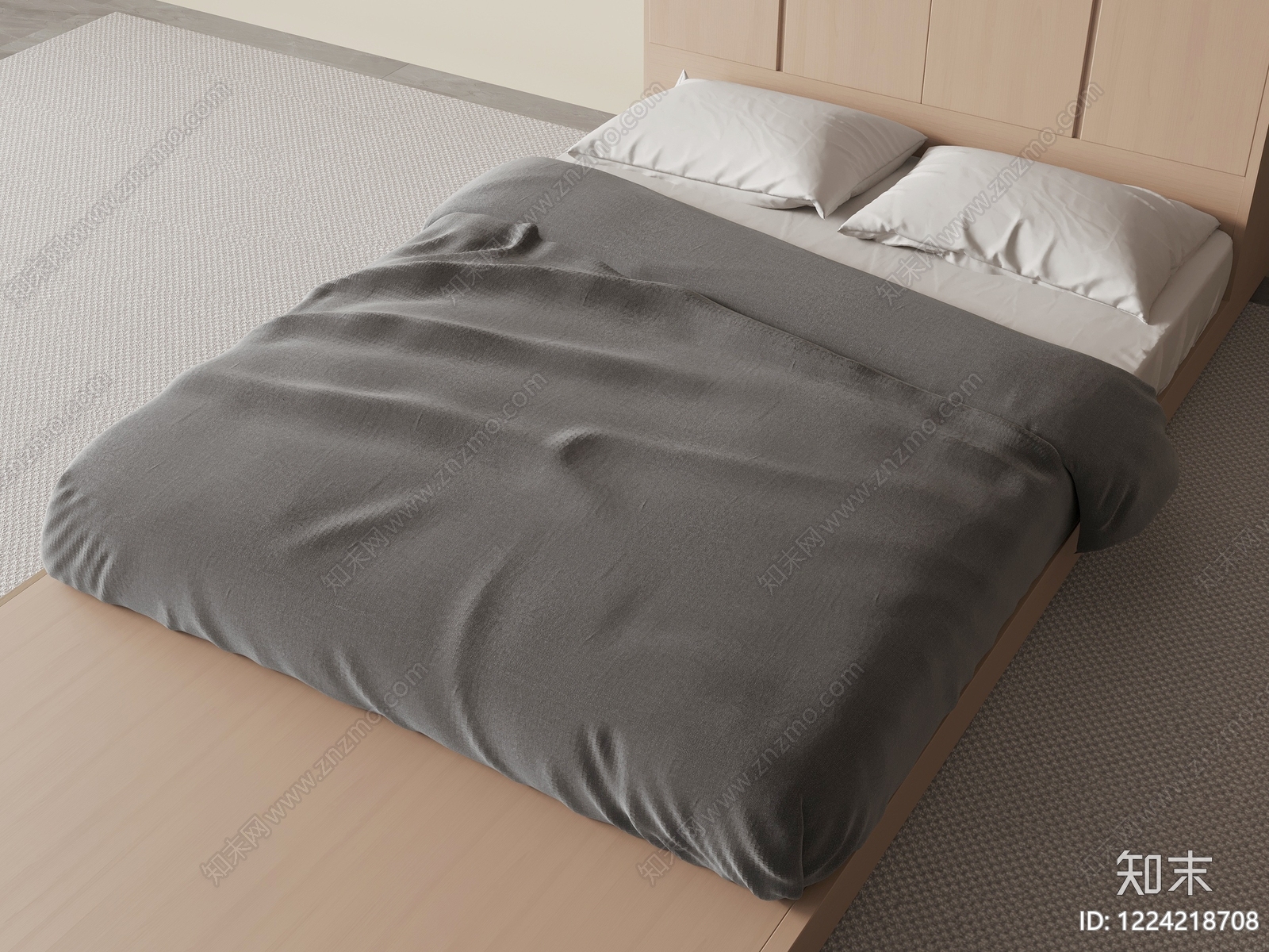 极简床品SU模型下载【ID:1224218708】