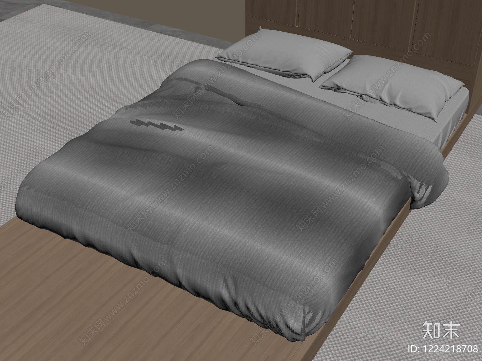 极简床品SU模型下载【ID:1224218708】