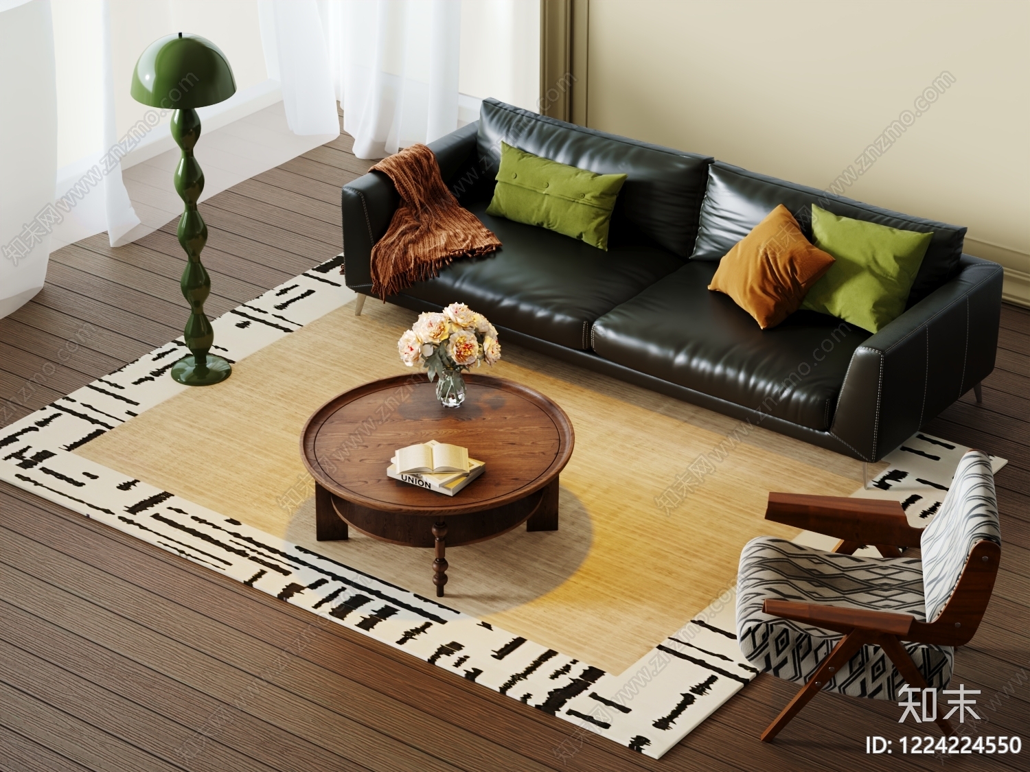 中古风沙发组合SU模型下载【ID:1224224550】