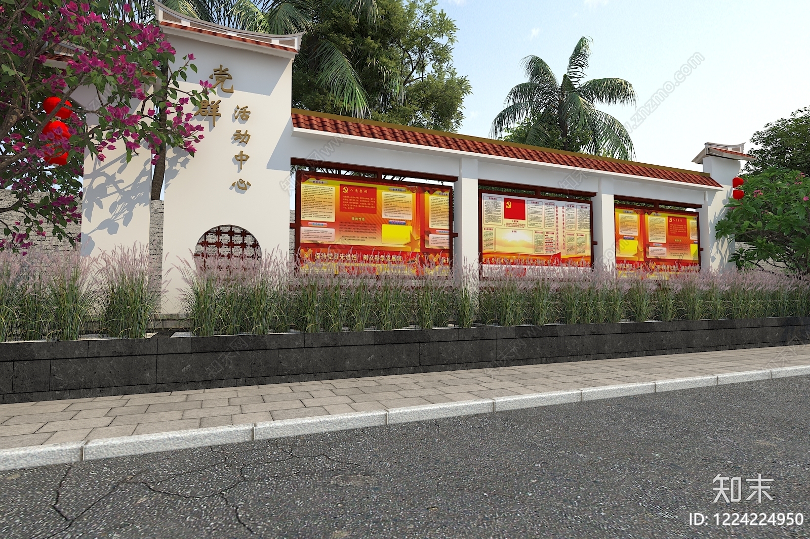 新中式景观活动中心3D模型下载【ID:1224224950】