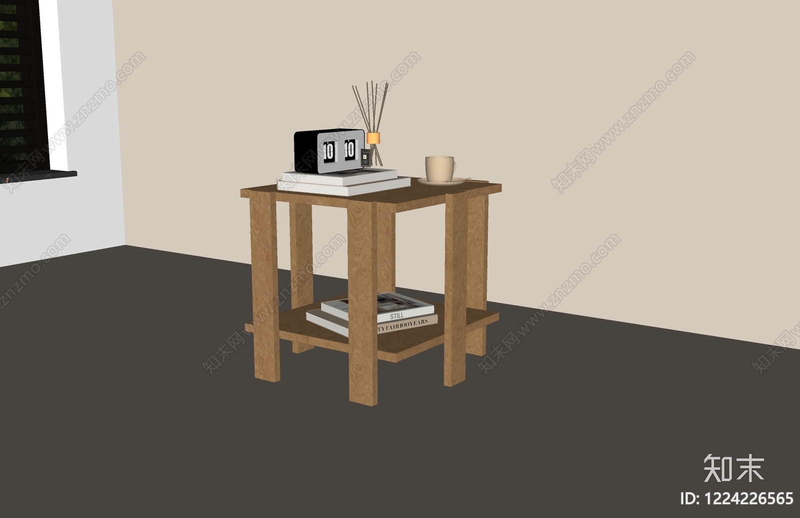 原木风边几SU模型下载【ID:1224226565】